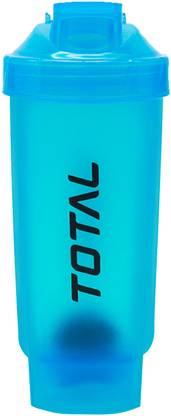 Total sports & fitness Euro Shaker Bottle| Leakproof Protein Shaker with Mixer Ball & Hook | 575 ml Plastic Shaker