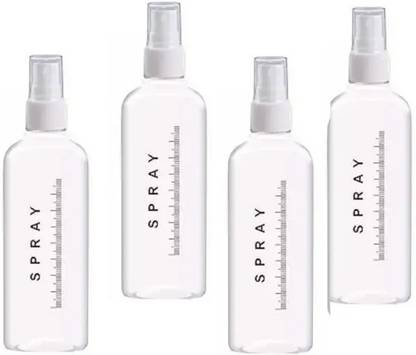 EverGlam Transparent Spray Bottle 100ML(Pack of 4,Plastic Bottel) 100 ml Bottle