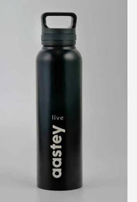 live Aastey Aastey 2*1000ml matte finished water Bottles Black 1000 ml Bottle