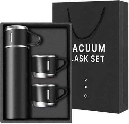 Rapid Vacuum Insulated Flask Set 3-Cups set for Hot & Cold Drink Set [Upto 12-Hours] 500 ml Flask