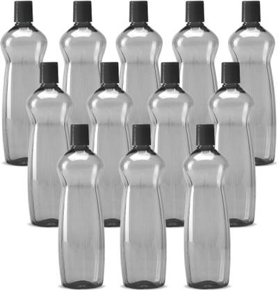MILTON Pacific 1000 Pet Water Bottles, 1 Litre Each, Set of 12, Grey | BPA Free 1000 ml Bottle