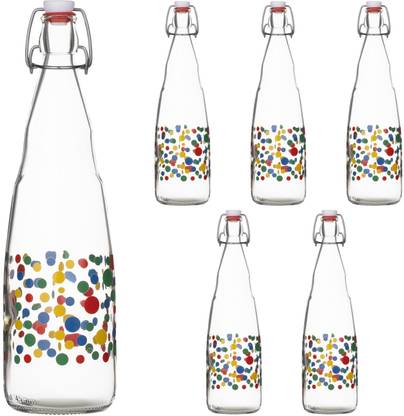 Sand Dune Polka Dots Printed clip top cap water bottle with flip top cap Leak-Proof 1000 ml Bottle