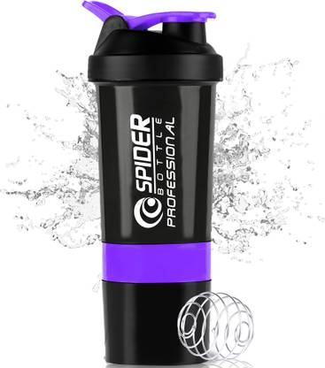 Dassio Spider Gym Shaker with Stainless Steel Mixer Ball & 2 Containers for Protein 500 ml Shaker