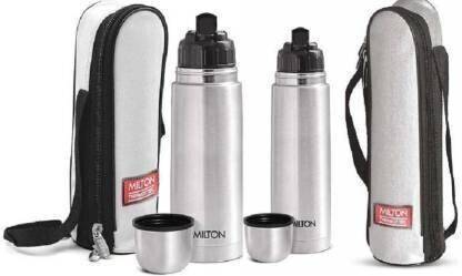 MILTON Thermosteel Combo Flip Bottle Flask (500ml + 500ml) 500 ml Flask