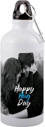 SANNO WORLD NEW-best happy hug day with couple doing catch hug on 600 ml Bottle