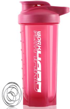 ZYRO Work Hard Protein Gym Sipper Bottle with Stainless Steel Spring Ball 700 ml Shaker