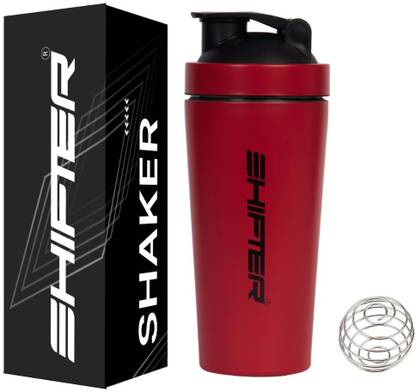 SHIFTER Gym Sheker Stainless Steel Red Sipper Bottle for Protein Shake 100% Leakproof | 700 ml Shaker