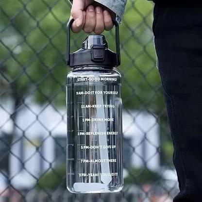 VOXEL Transparent Motivational Water Bottles with Time Marker 2000 ml V003 2000 ml Bottle