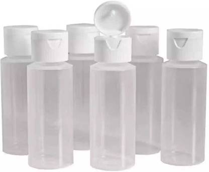 Leela 60ml Empty Clear Plastic Bottles Refillable Travel Size Bottles with Flip Cap. 60 ml Bottle