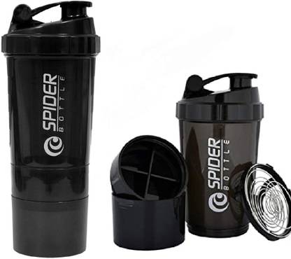 Eskdale 500 ml Spider Shaker with Leak-Proof Lid & 2 Extra Compartment for Gym (1Pc) 500 ml Plastic Shaker