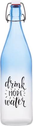 Sand Dune Drink More Glass clip top cap with flip top cap,Leak-Proof,Reusable decorative 1000 ml Bottle