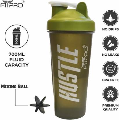 FitPro Gym Shaker Bottle, Shaker Bottles for Protein Shake 100% Leakproof 700 ml Shaker 700 ml Plastic Shaker