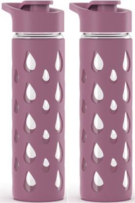Rioware 550 ml Glass, Silicone Bottle
