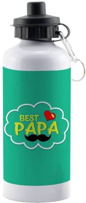 LOF बेस्ट पापा मूंछ और दिल से प्यार करने वाले उपहार 600ml पानी की सिपर बोतल के साथ 600 ml बॉटल