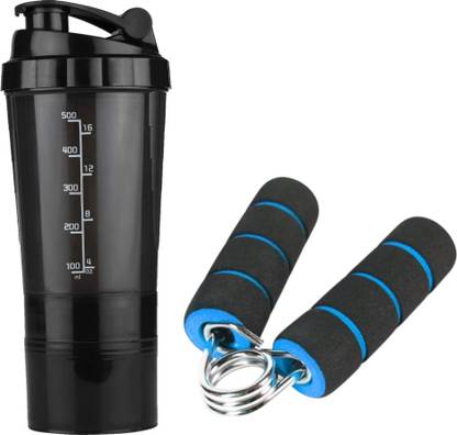 TRUE INDIAN Premium Combo Of Gym Shaker Bottle for Protein Shake with Mini Hand Gripper 500 ml Shaker