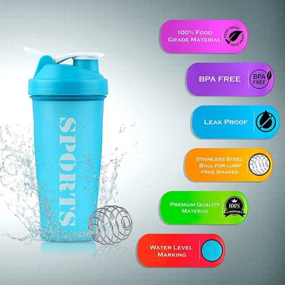 FIT FOCUS FITFOCUS_101_Premium Sports Gym shaker Bottle Combo With Blender Ball. 600 ml Shaker