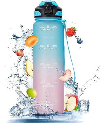 shoshin Unbreakable Water Bottle with Motivational Time Marker, Sipper Bottle 1000 ml Bottle