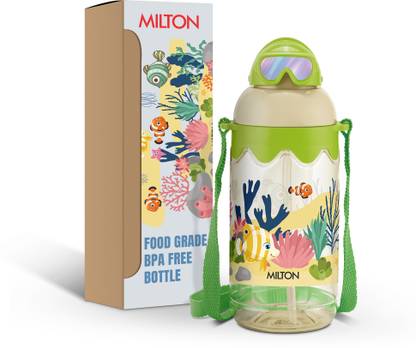 MILTON Sage 450 Sipper Water Bottle for School Kids, BPA Free, Leak Proof & Durable, 445 ml Plastic Bottle
