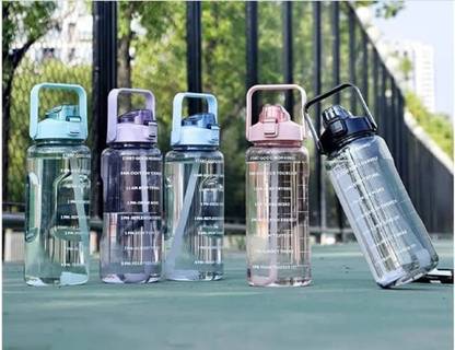 CARINSTA Transparent Motivational Water Bottles with Time Marker 2000 ml CI023 2000 ml Bottle