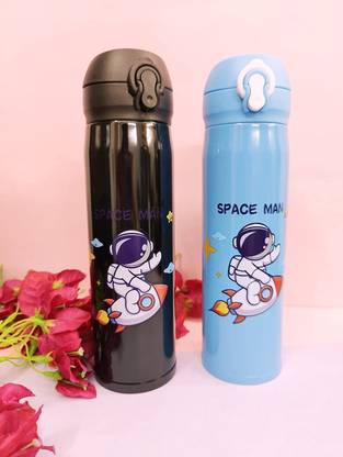 Amaflip Space Astronaut Water Bottle for Kids/Stainless Steel Pack of2 (multi color) 1000 ml Bottle