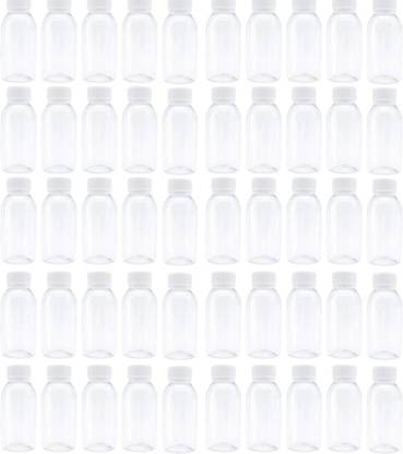 Prakash Empty White Plastic Bottles | Leakproof Sealable Cap Water Bottles for Daily Use 100 ml Bottle