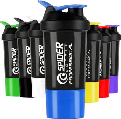 ZYRO Spider Gym bottle with Stainless Steel Mixer Ball & 1 Containers for Protein 500 ml Shaker