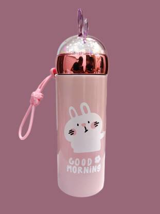 akrimps premium Pink 330ml Hot & Cold Stainless Steel Rabbit Thermos Flask bts 330 ml Flask