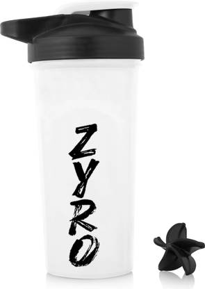 ZYRO Protein Gym Shaker Bottle Sipper & Blender Ball, Transparent design & ML Marking 650 ml Shaker