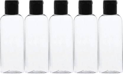 FUTURA MARKET 100ml Empty Bottle with FLIP TOP Cap for DIY Cosmetics, Toners, etc. (Black Cap) 100 ml Bottle