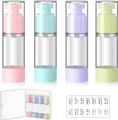Zibuyu 1.06oz/30ml Airless Pump Bottles, 4 Pack Lotion Dispenser Travel Size Pump 30 ml Bottle