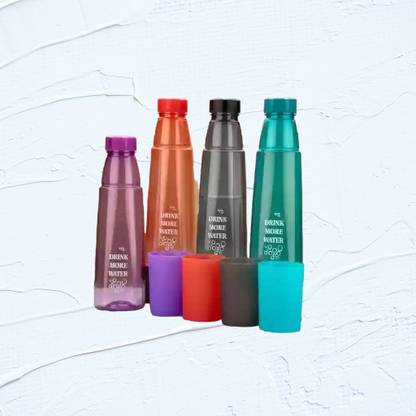 S Creations 1000 ml Plastic Bottle With Drinking Glass
