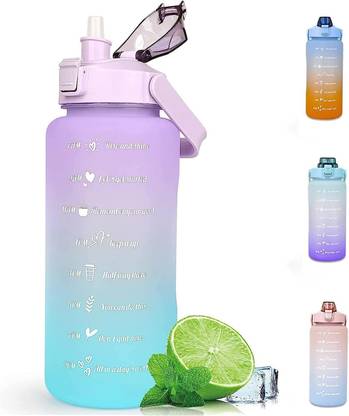 TU4 Enterprise 2 Liter Water Bottle With Straw Motivational Bottle Portable 2000 ml Flask