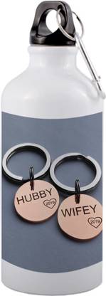 sublix best hubby wifey text _Alluminium bottle62 600 ml Sipper