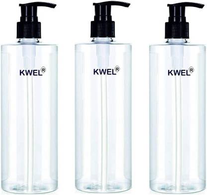 KWEL Pump Dispenser Empty Bottle Refillable for Multipurpose 500 ML Pack 0f 3 - Black 500 ml Bottle
