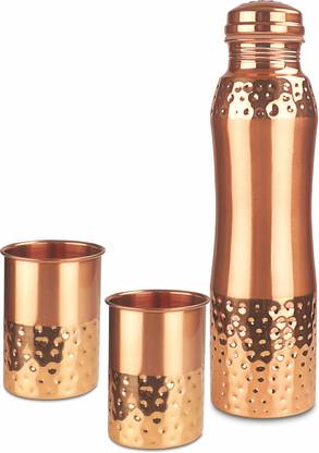 NAYASA 1075 ml Copper Bottle With Drinking Glass