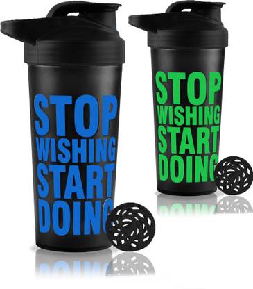 COOL INDIANS Premium Sports Combo Of Gym Shaker Bottle With Blender ball. 700 ml Plastic Shaker