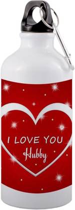 Pigmentz best I love you hubby text in heart design on 760 ml Bottle