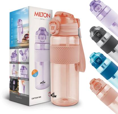 MILTON Captain 900 Unbreakable Water Bottle 850 ml – Sip Plus Gulp, Hand Strap, Peach 850 ml Sipper