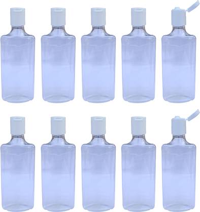 CMR Empty Transparent Plastic Bottles with Flip Top Caps or Inner Cap 100 ml Bottle