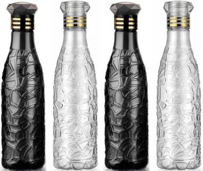 LIJIE Pack of 4 ZigZac Vibrant & Reusable Water Bottles 1000 ml Bottle