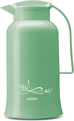 MILTON Crystal 1000 Vacuum Insulated Inner Glass Hot or Cold Flask, 1000 ml, Green 1000 ml Flask