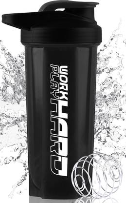 HouseOfCommon Work Hard Protein Gym Sipper Bottle with Stainless Steel Spring Ball 700 ml Shaker