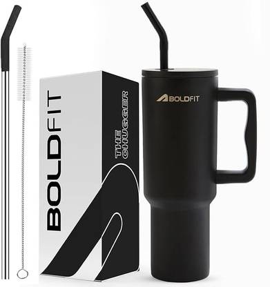 BOLDFIT Tumbler Bottle with Straw Hot & Cold Sipper Water Bottle Tumbler with Lid Flask 1200 ml Shaker