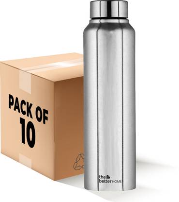 The Better Home Stainless Steel Water Bottle 1 Litre (Pack of 10) | Leak Proof Steel Bottle 1000 ml Bottle
