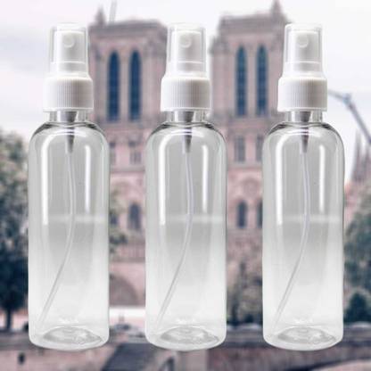 nsb herbals Transparent Empty Refillable Reusable FineMist SprayBottle with DustCap 110 100 ml Spray Bottle