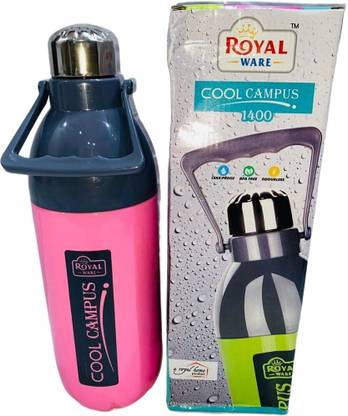 RABBIT FOOT Insulated Water Bottle 1400 ml Flask (Pack of 1, Pink, Plastic) 1400 ml Plastic Flask