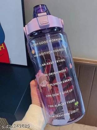 URBANHUDA LargeCapacity Fitness Gym Travel Bisycle Home Straw Trasparent Bottle 2000 ml Sipper