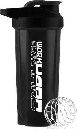 ZYRO Work Hard Protein Gym Sipper Bottle with Stainless Steel Spring Ball 700 ml Shaker
