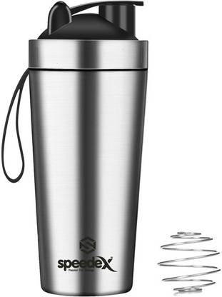SPEEDEX Stainless Steel Workout Protein Gym Shaker Bottle with Blender Ball, Leakproof 750 ml Shaker