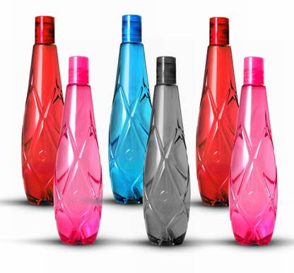 Stysol Set of 6 Multiple Color Fridge Water 1000 ml Plastic Bottle